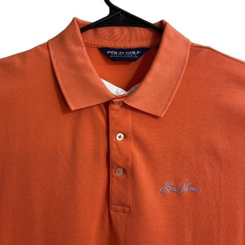 Polo Ralph Lauren Golf Shirt Men's Size L‎ Coral Embroidered Sea Island